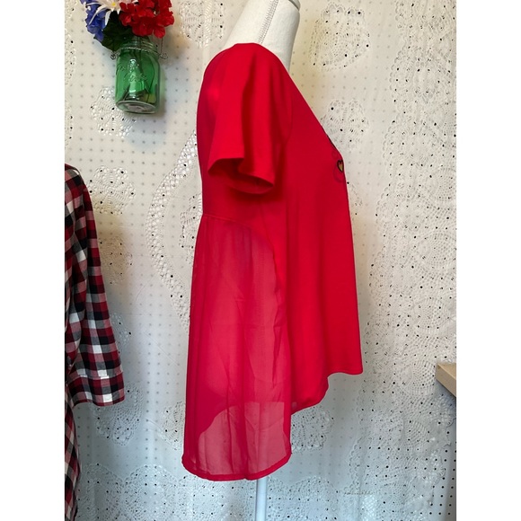 Disney Queen of Hearts Top Size Medium High Low Blouse Valentines Day ❤️🔥 - Picture 5 of 14
